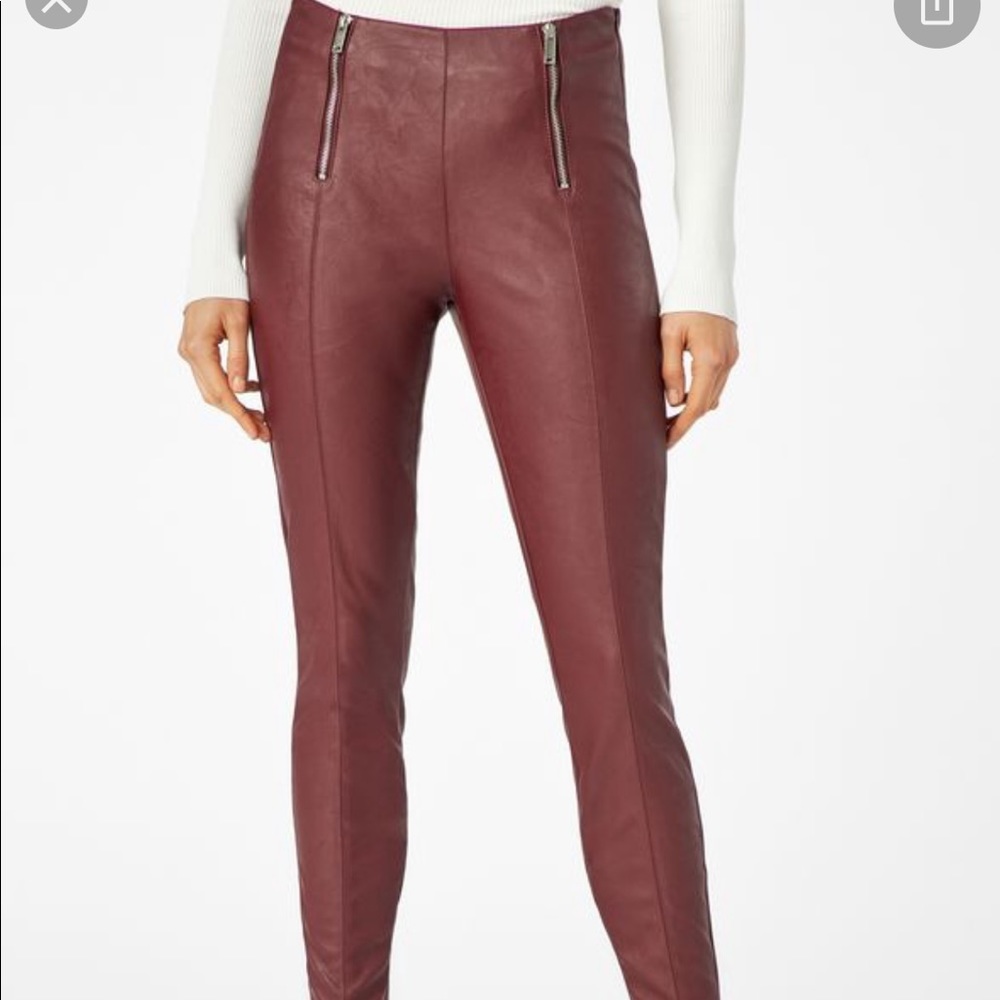 !! JustFab Maroon Skinny Leather Pants !!♥️
